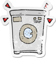 retro distressed sticker of a cartoon washing machine png