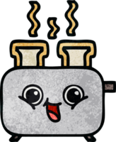 retro grunge texture cartoon of a toaster png