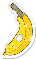 retro distressed sticker of a cartoon banana png