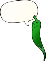 cartoon chili pepper and speech bubble in smooth gradient style png