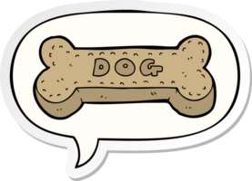 cartoon dog biscuit and speech bubble sticker png