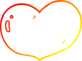 desenho de linha de gradiente quente desenho animado coração de amor png