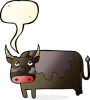 cartone animato mucca con discorso bolla png