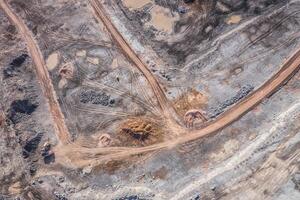 Open pit mine - aerial view photo