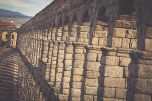 Roman aqueduct bridge of Segovia, Castilla Leon, Spain photo