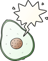 cartoon avocado and speech bubble in smooth gradient style png