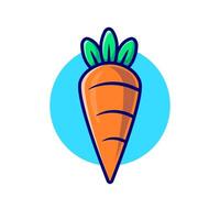 Carrot Vegetable Cartoon Vector Icon Illustration. Food Nature Icon Concept Isolated Premium Vector. Flat Cartoon Style