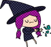 caricatura, de, lindo, kawaii, bruja png