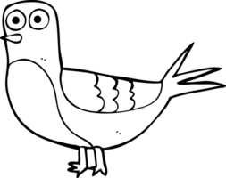 black and white cartoon pigeon png