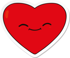 sticker of a cartoon happy love heart png