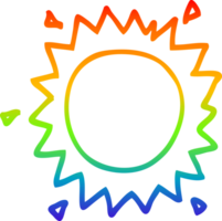 rainbow gradient line drawing cartoon sun png