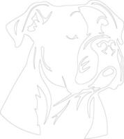 American Bulldog  outline silhouette vector