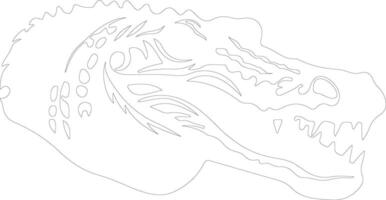 caiman outline silhouette vector