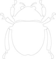 dung beetle    outline silhouette vector