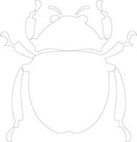 dung beetle    outline silhouette vector