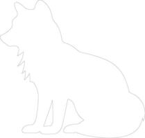 arctic fox  outline silhouette vector