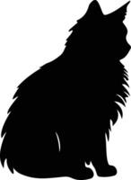 Norwegian Forest Cat  black silhouette vector