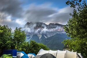 Beautiful landscape of famous Ordesa National Park, Pyrenees, Spain. photo