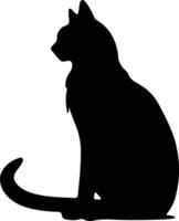 javanés gato negro silueta vector