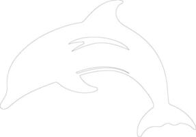 dolphin bottlenose    outline silhouette vector