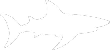 Puerto Jackson tiburón contorno silueta vector