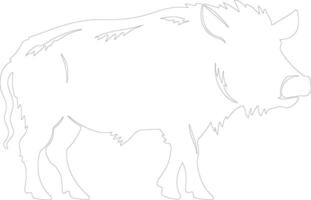 warthog  outline silhouette vector