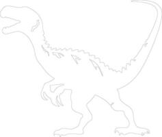 Utahraptor outline silhouette vector
