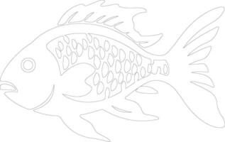 Dinichthys outline silhouette vector