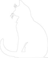 Manx Cat  outline silhouette vector