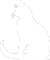 Manx Cat  outline silhouette vector