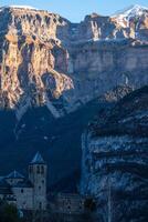 Mountain Town, Torla, Pyrenees, Ordesa y Monte Perdido National Park, Spain photo