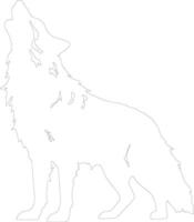 Werewolf howl  outline silhouette vector