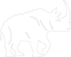 triceratops contorno silueta vector