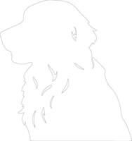 Flat-Coated Retriever  outline silhouette vector