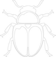 beetle outline silhouette vector