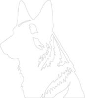 German Shepherd  outline silhouette vector