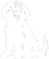 Goldendoodle  outline silhouette vector