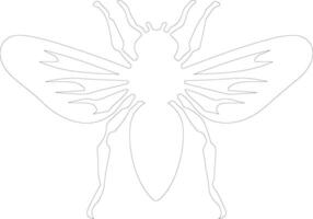 cicada outline silhouette vector