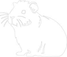 guinea pig  outline silhouette vector