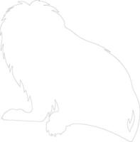 golden lion tamarin outline silhouette vector