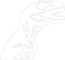 velociraptor contorno silueta vector
