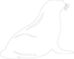 harp seal  outline silhouette vector