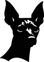 Miniature Pinscher silhouette portrait vector