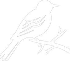 eastern bluebird   outline silhouette vector