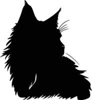 Nebelung Cat  silhouette portrait vector