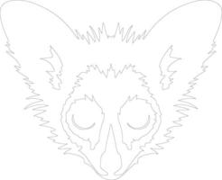 aye-aye  outline silhouette vector