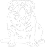 English Bulldog  outline silhouette vector