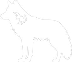 arctic wolf  outline silhouette vector