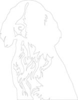 English Setter  outline silhouette vector