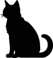 American Shorthair Cat  black silhouette vector